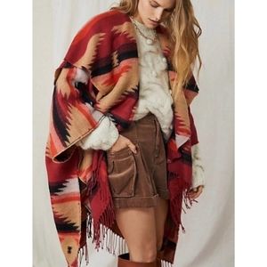 Free People × Crossroads Oversized Poncho